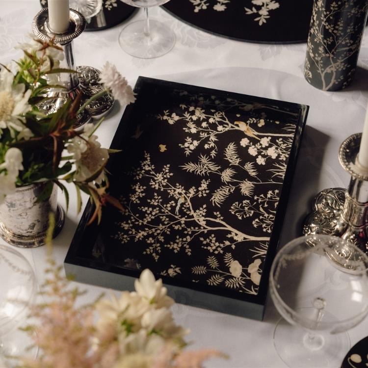 Black Small Chinoiserie Tray - Limited Edition