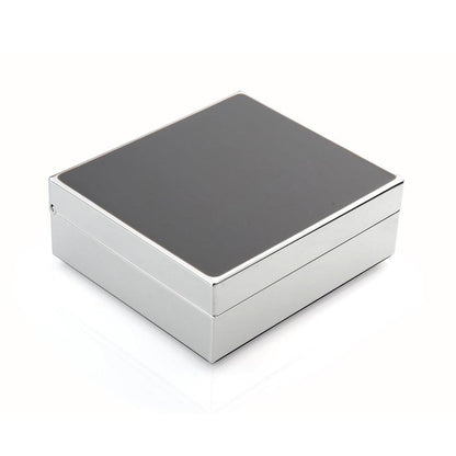 Taupe Enamel & Silver Box