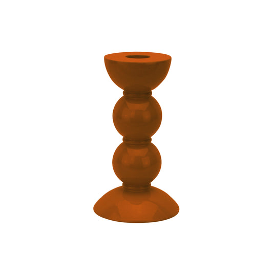 Medium Orange Bobbin Candlestick -