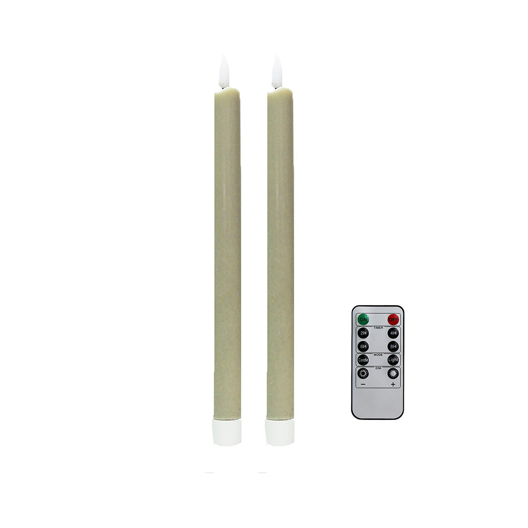 Cappuccino Wax LED Candles - Set of 2