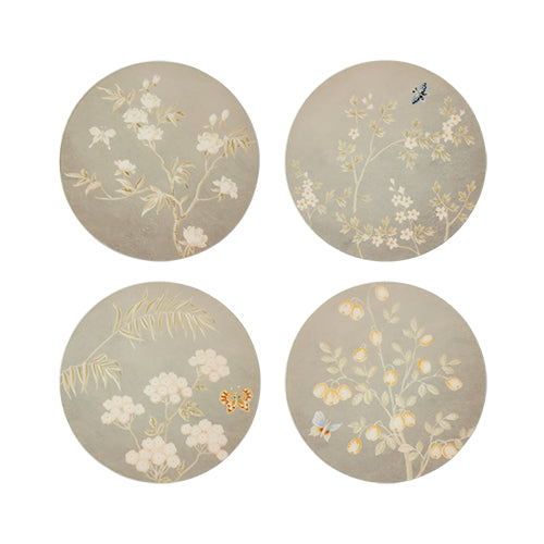 Chinoiserie Coasters Grey - Set of 4