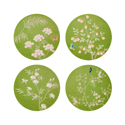 Chinoiserie Coasters Green - Set of 4