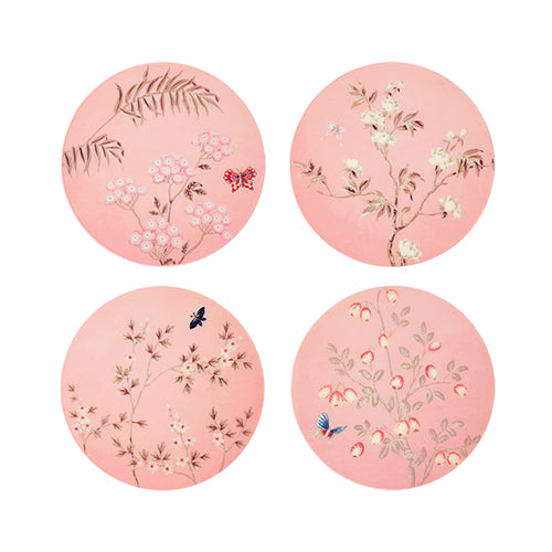 Chinoiserie Coasters Pink - Set of 4