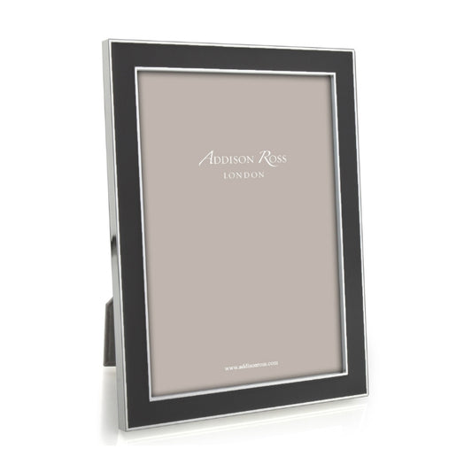 Taupe Enamel & Silver Frame