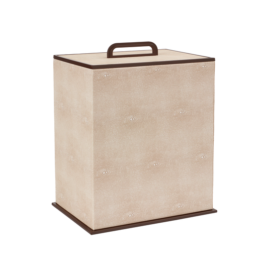 Ecru Faux Shagreen Bin