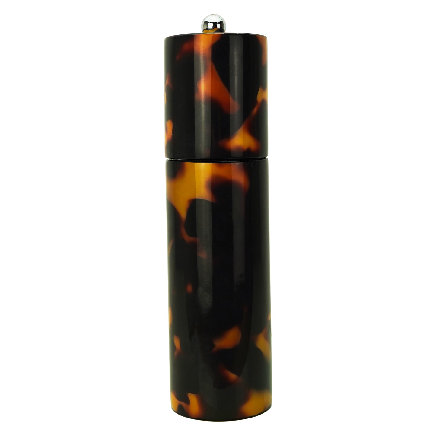 Faux Tortoiseshell Round Column Salt or Pepper Mill