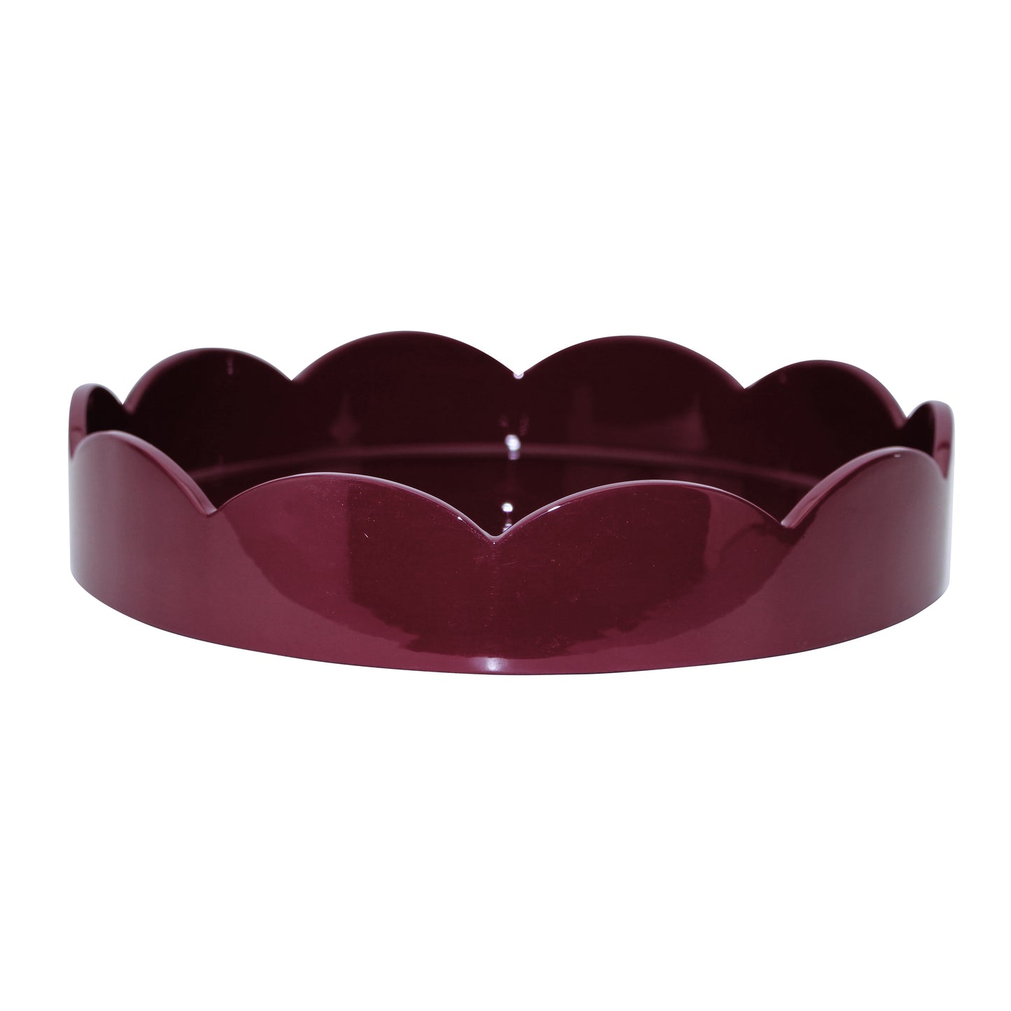 Cherry Red Round Scallop Tray