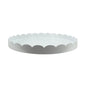 White Round Large Lacquered Scallop Tray