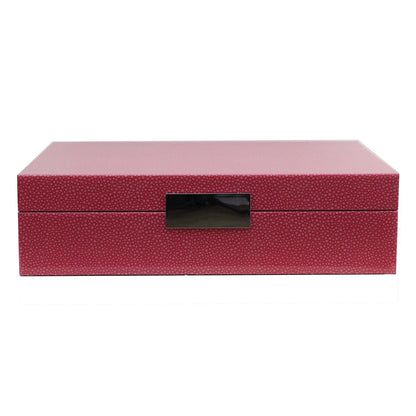 Large Pink Shagreen & Silver Glasses Box