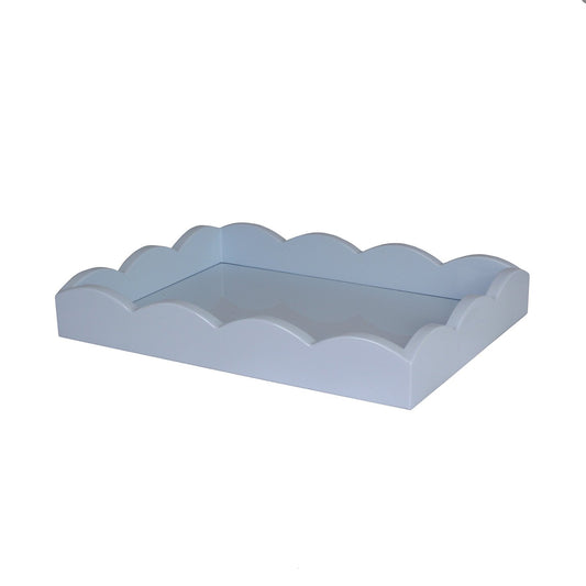 Denim Small Lacquered Scalloped Tray