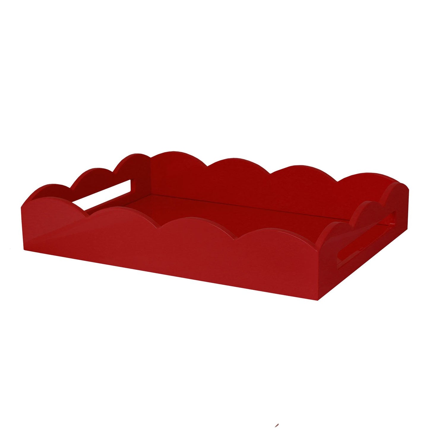 Burgundy Medium Lacquered Scallop Serving Tray