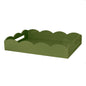 Moss Green Medium Lacquered Scallop Serving Tray