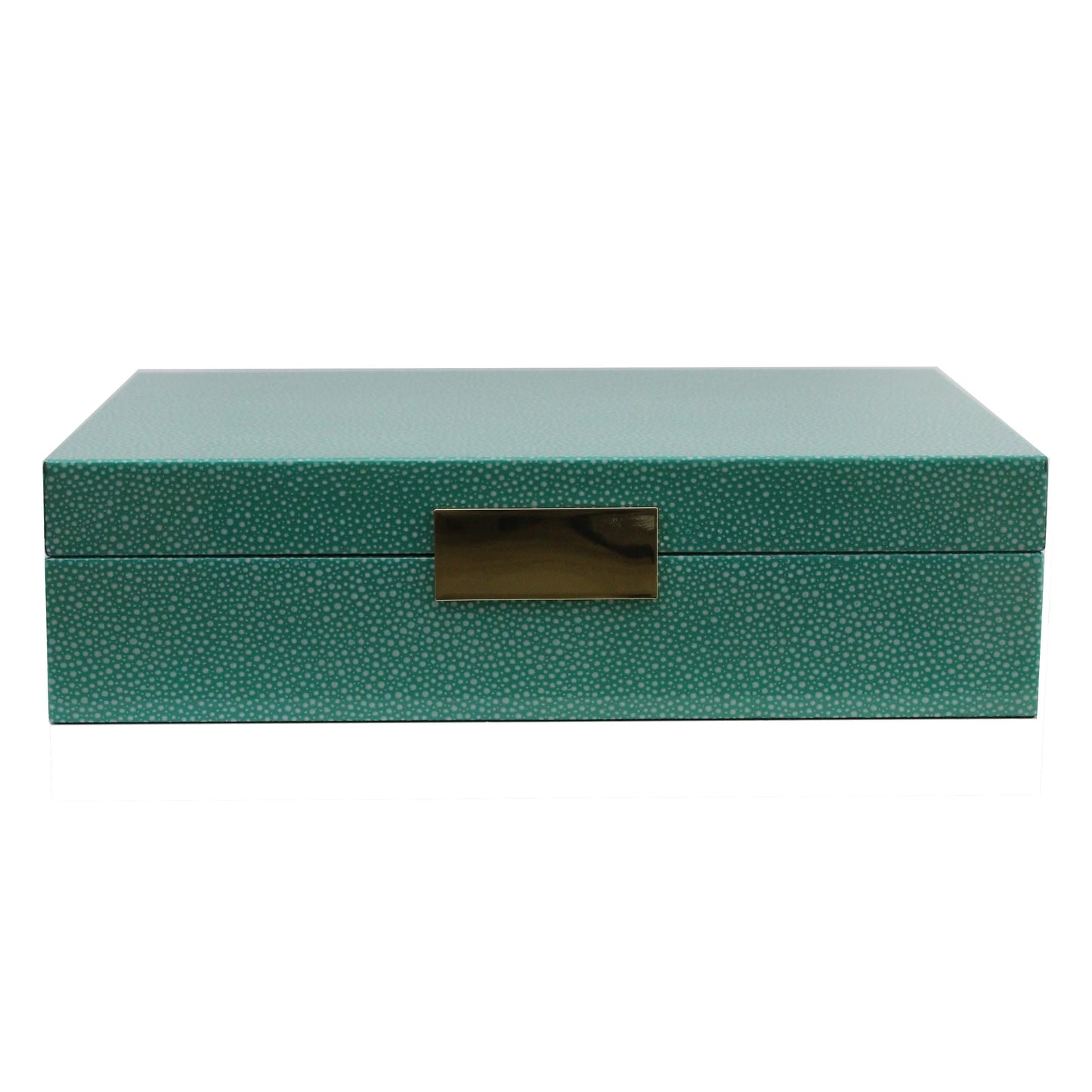 Large Green Shagreen & Gold Glasses Box