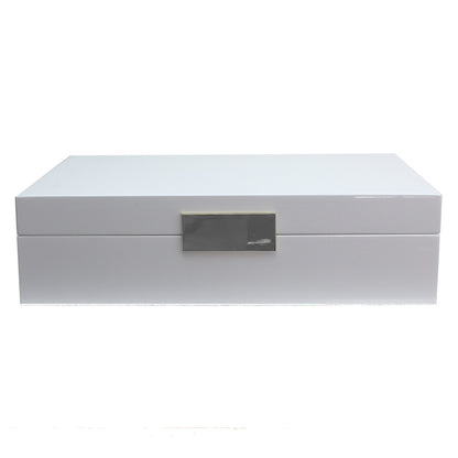 Large White Jewellery Box with Gold