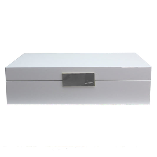 Large White Jewellery Box with Gold