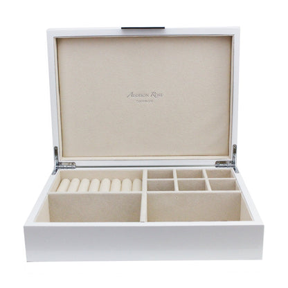 Large White Jewellery Box with Gold