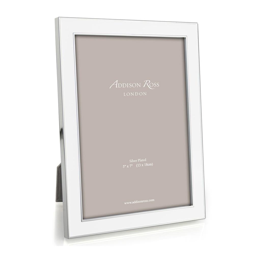 White Enamel & Silver Frame - Enamel Frames - Addison Ross