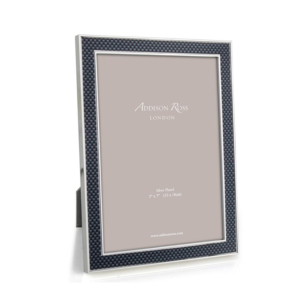 Grey Carbon Fibre & Silver 15mm Photo Frame - Silver Frames - Addison Ross