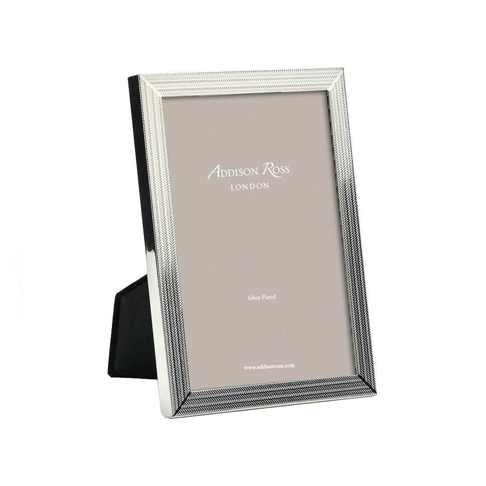 Herringbone Silver Plated Photo Frame - Silver Frames - Addison Ross