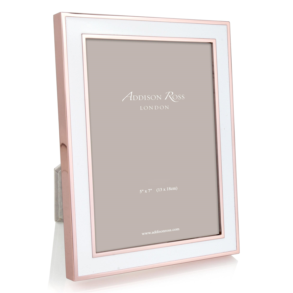 White Enamel & Rose Gold Frame - Enamel Frames - Addison Ross