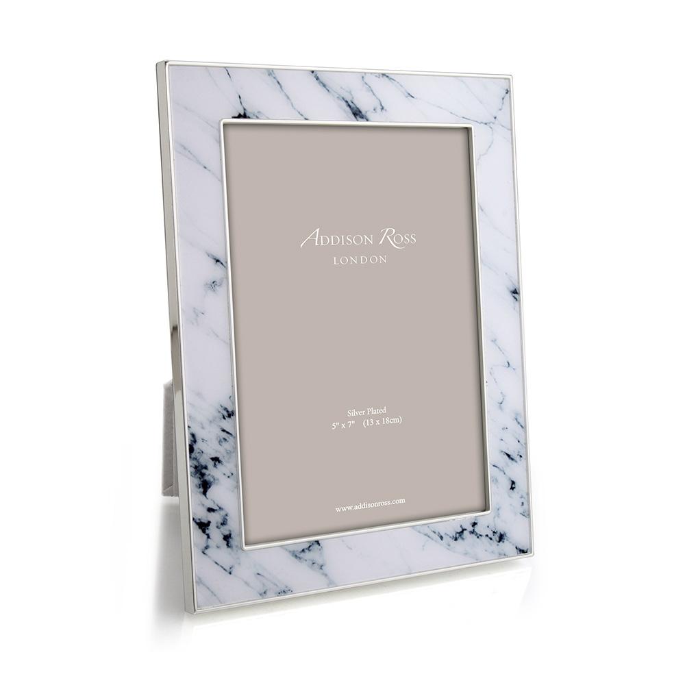 White Marble Frame - Silver Frames - Addison Ross