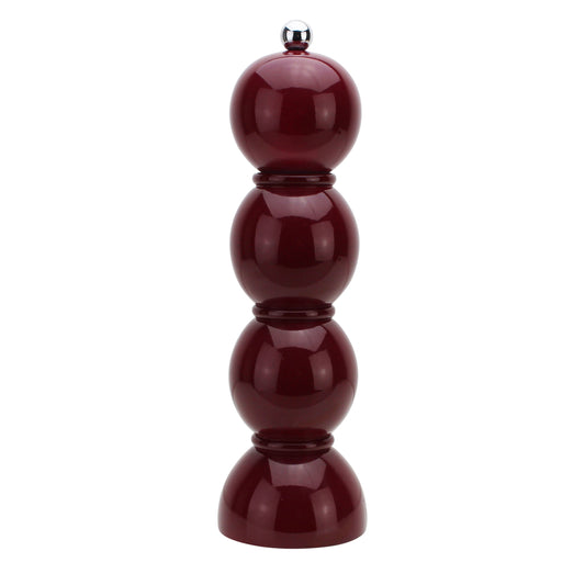 Dark Cherry Red Lacquer Bobbin Salt or Pepper Mill