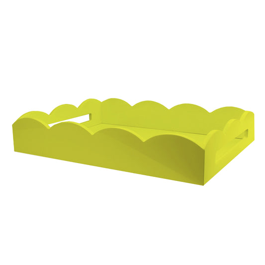 Yellow Medium Lacquered Scallop Serving Tray