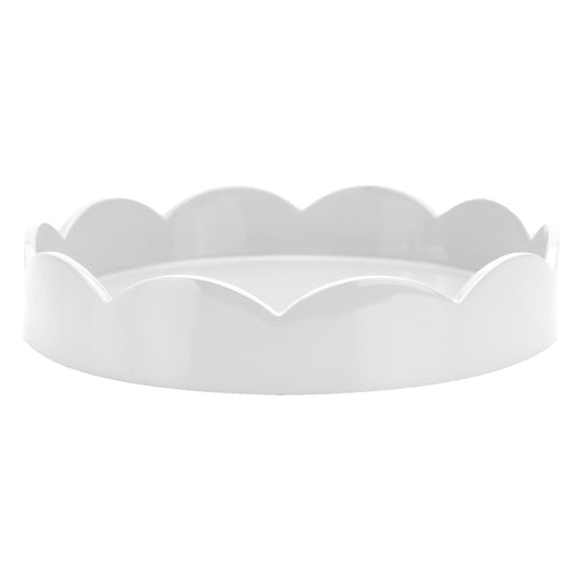 White Small Round Scallop Tray